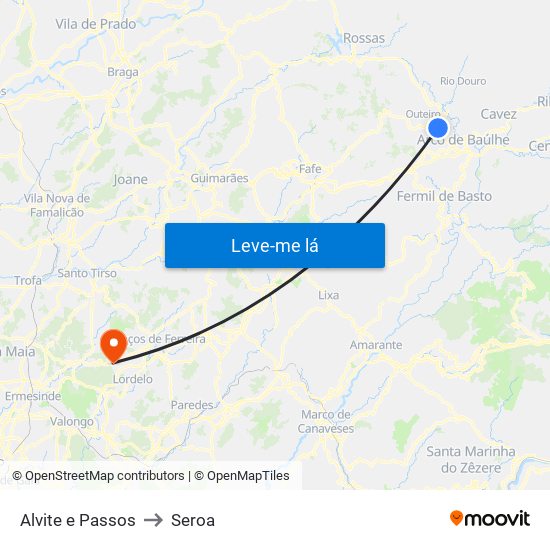Alvite e Passos to Seroa map
