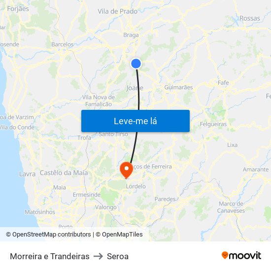 Morreira e Trandeiras to Seroa map