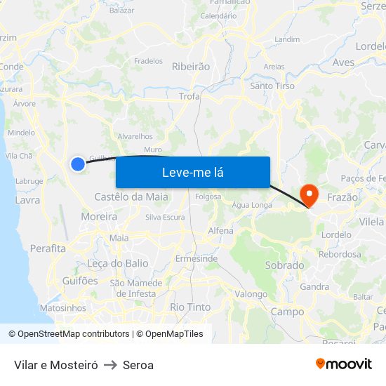 Vilar e Mosteiró to Seroa map