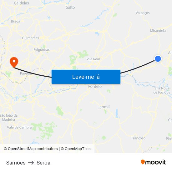 Samões to Seroa map