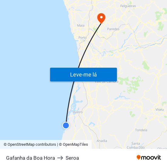 Gafanha da Boa Hora to Seroa map