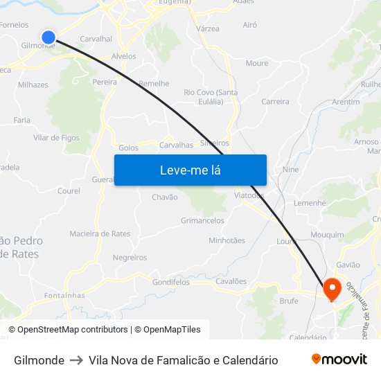 Gilmonde to Vila Nova de Famalicão e Calendário map