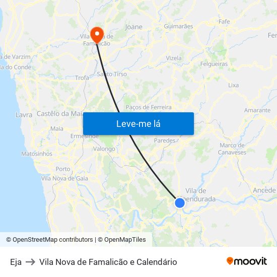 Eja to Vila Nova de Famalicão e Calendário map