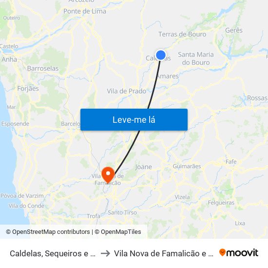 Caldelas, Sequeiros e Paranhos to Vila Nova de Famalicão e Calendário map