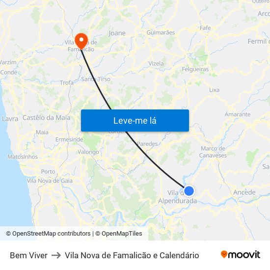 Bem Viver to Vila Nova de Famalicão e Calendário map