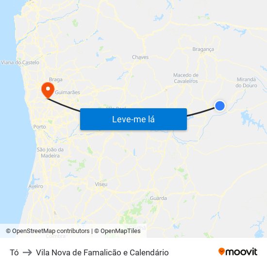Tó to Vila Nova de Famalicão e Calendário map