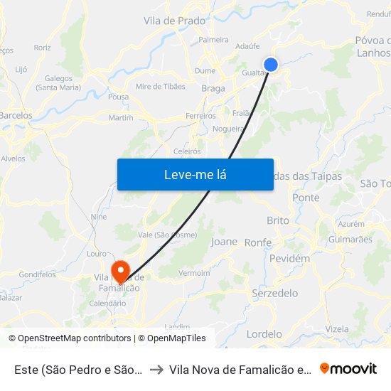 Este (São Pedro e São Mamede) to Vila Nova de Famalicão e Calendário map