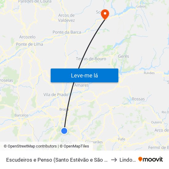 Escudeiros e Penso (Santo Estêvão e São Vicente) to Lindoso map