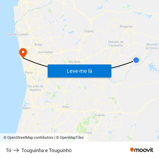 Tó to Touguinha e Touguinhó map