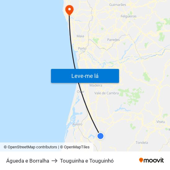 Águeda e Borralha to Touguinha e Touguinhó map