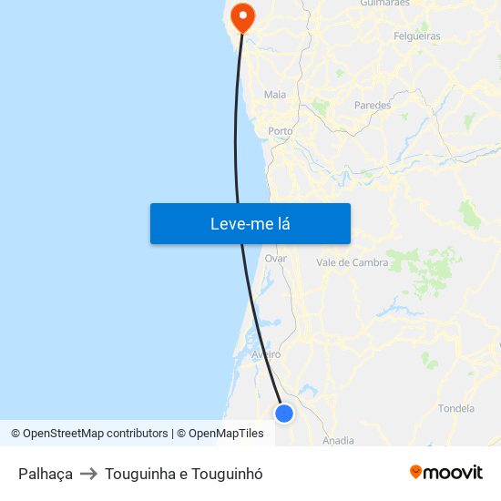 Palhaça to Touguinha e Touguinhó map