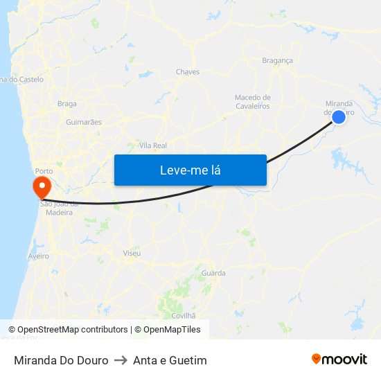 Miranda Do Douro to Anta e Guetim map
