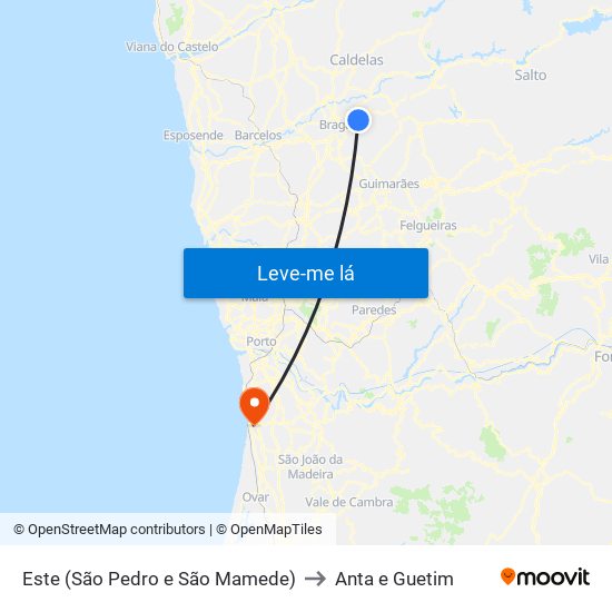 Este (São Pedro e São Mamede) to Anta e Guetim map