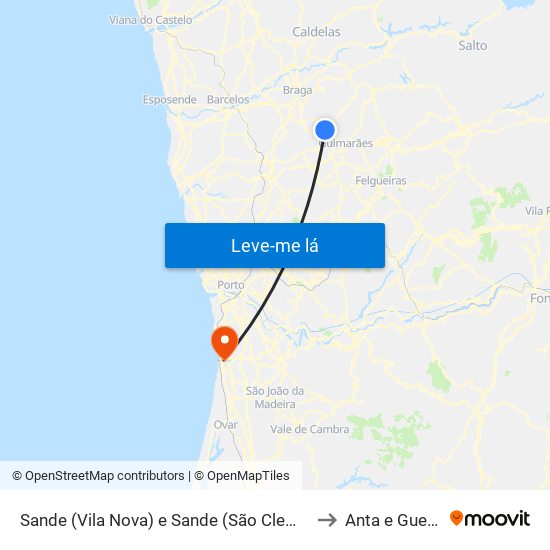 Sande (Vila Nova) e Sande (São Clemente) to Anta e Guetim map