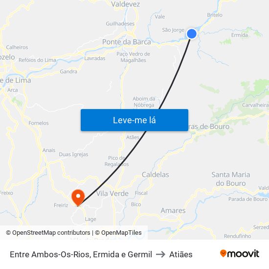 Entre Ambos-Os-Rios, Ermida e Germil to Atiães map