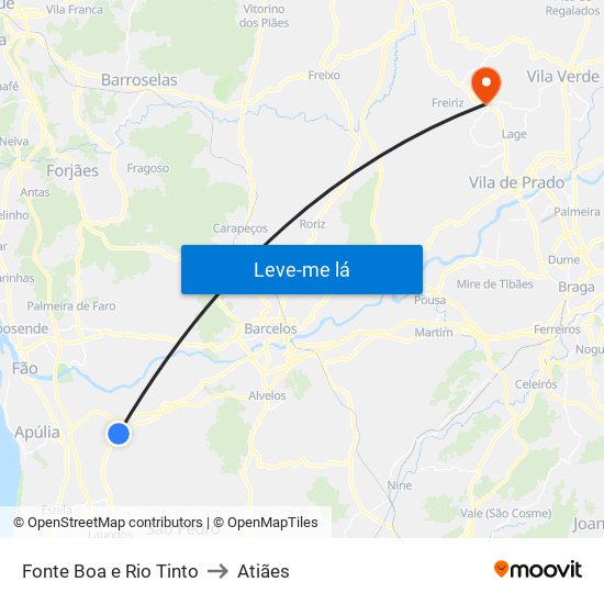 Fonte Boa e Rio Tinto to Atiães map