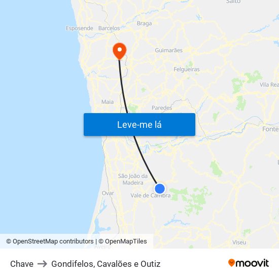 Chave to Gondifelos, Cavalões e Outiz map