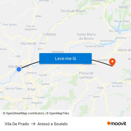 Vila De Prado to Anissó e Soutelo map