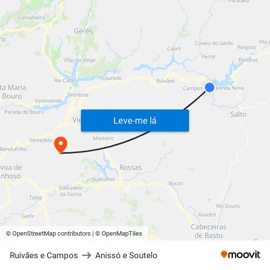 Ruivães e Campos to Anissó e Soutelo map