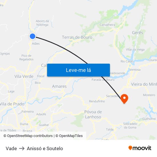 Vade to Anissó e Soutelo map