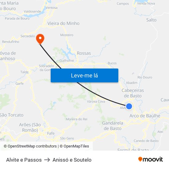 Alvite e Passos to Anissó e Soutelo map