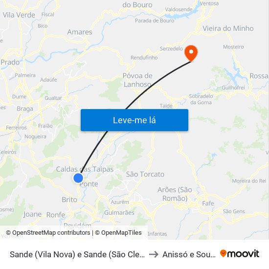 Sande (Vila Nova) e Sande (São Clemente) to Anissó e Soutelo map