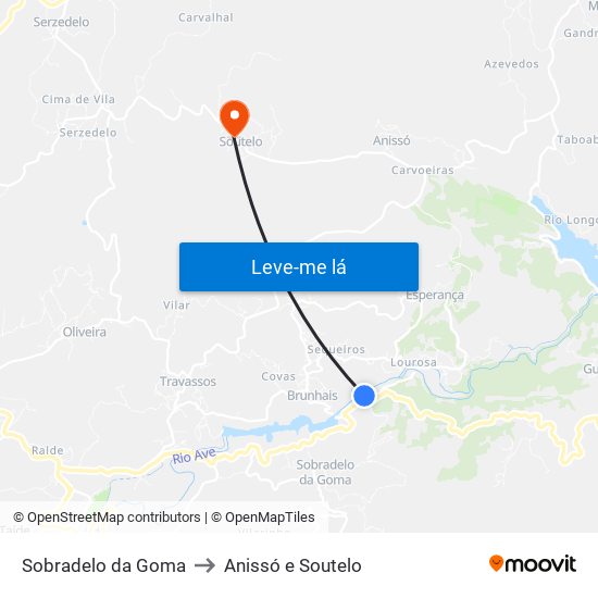 Sobradelo da Goma to Anissó e Soutelo map