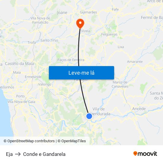 Eja to Conde e Gandarela map