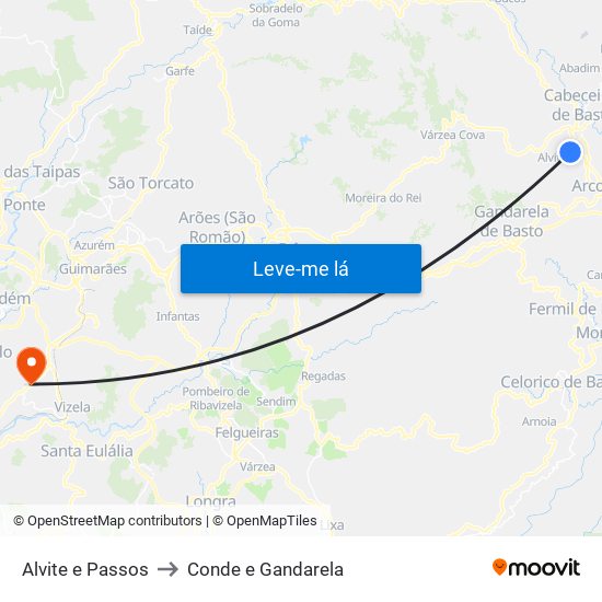 Alvite e Passos to Conde e Gandarela map