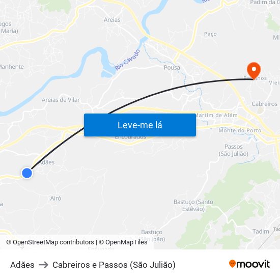 Adães to Cabreiros e Passos (São Julião) map
