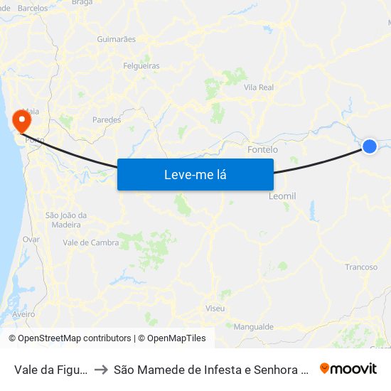 Vale da Figueira to São Mamede de Infesta e Senhora da Hora map