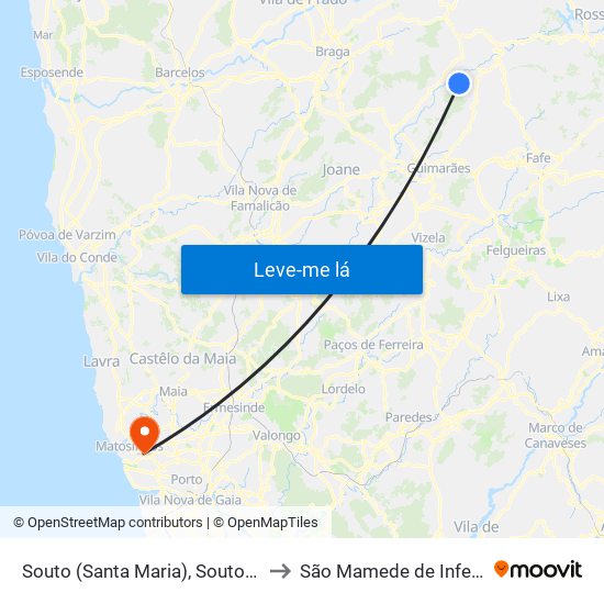 Souto (Santa Maria), Souto (São Salvador) e Gondomar to São Mamede de Infesta e Senhora da Hora map