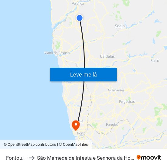 Fontoura to São Mamede de Infesta e Senhora da Hora map