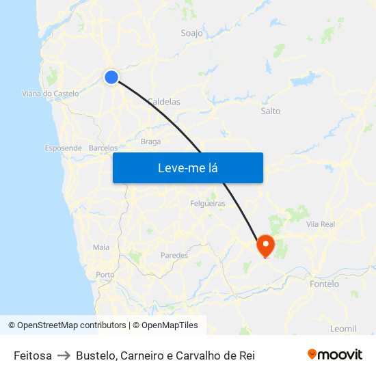 Feitosa to Bustelo, Carneiro e Carvalho de Rei map