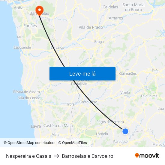 Nespereira e Casais to Barroselas e Carvoeiro map