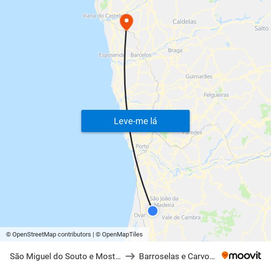 São Miguel do Souto e Mosteirô to Barroselas e Carvoeiro map