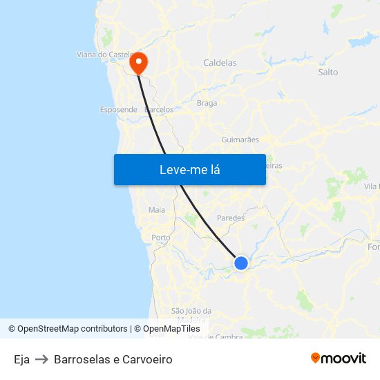 Eja to Barroselas e Carvoeiro map