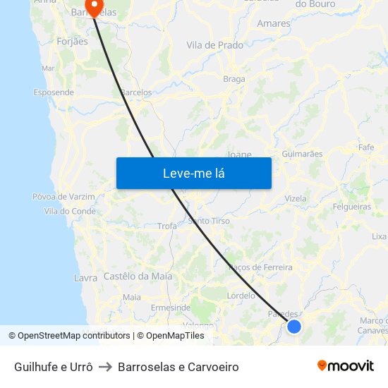 Guilhufe e Urrô to Barroselas e Carvoeiro map
