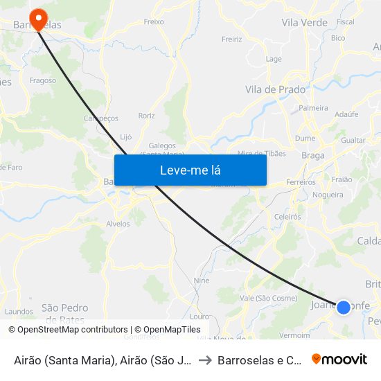 Airão (Santa Maria), Airão (São João) e Vermil to Barroselas e Carvoeiro map