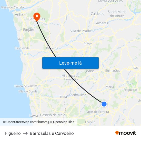 Figueiró to Barroselas e Carvoeiro map