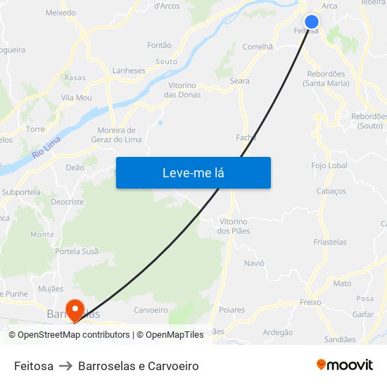 Feitosa to Barroselas e Carvoeiro map