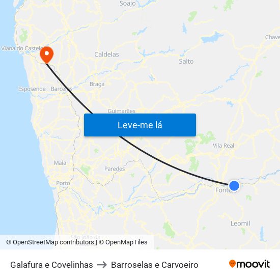 Galafura e Covelinhas to Barroselas e Carvoeiro map