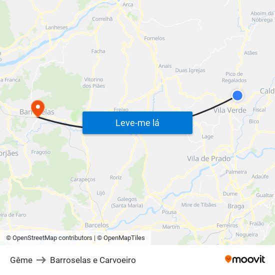 Gême to Barroselas e Carvoeiro map