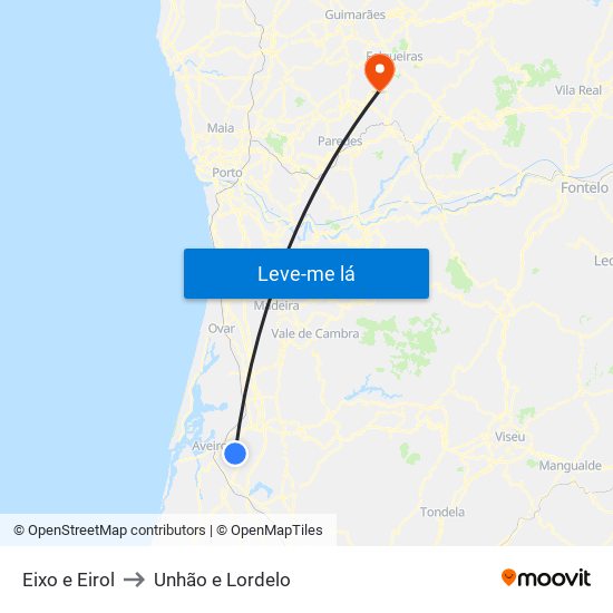 Eixo e Eirol to Unhão e Lordelo map