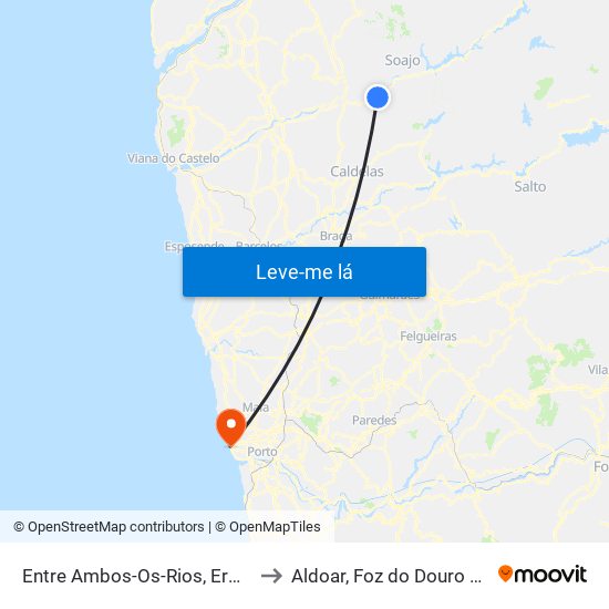 Entre Ambos-Os-Rios, Ermida e Germil to Aldoar, Foz do Douro e Nevogilde map