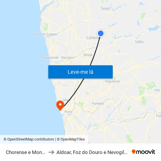 Chorense e Monte to Aldoar, Foz do Douro e Nevogilde map