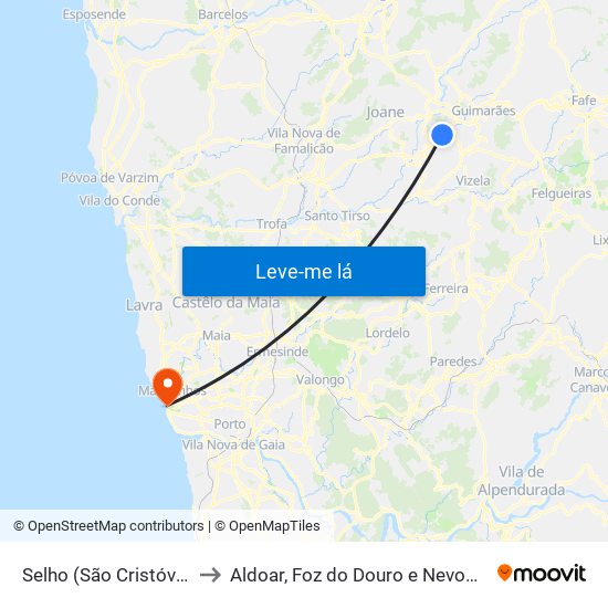 Selho (São Cristóvão) to Aldoar, Foz do Douro e Nevogilde map