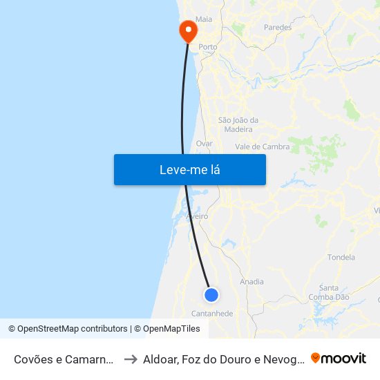 Covões e Camarneira to Aldoar, Foz do Douro e Nevogilde map