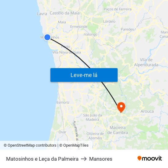 Matosinhos e Leça da Palmeira to Mansores map