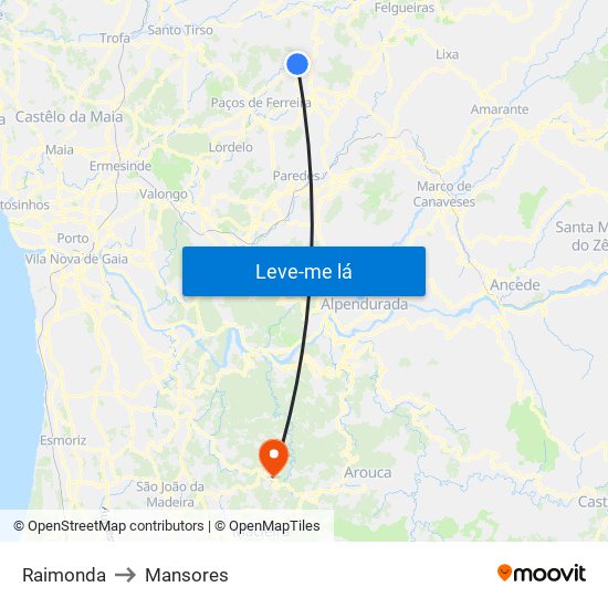 Raimonda to Mansores map